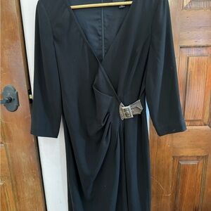 St.John Elegant Black Wrap Dress